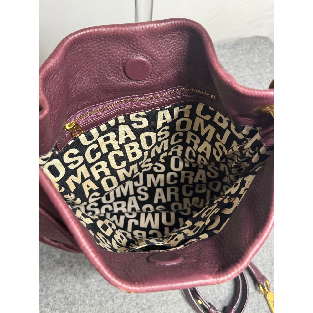 Marc Jacobs Classic Q Hillier Hobo Bag Purse Burgundy Leather - Picture 8 of 15